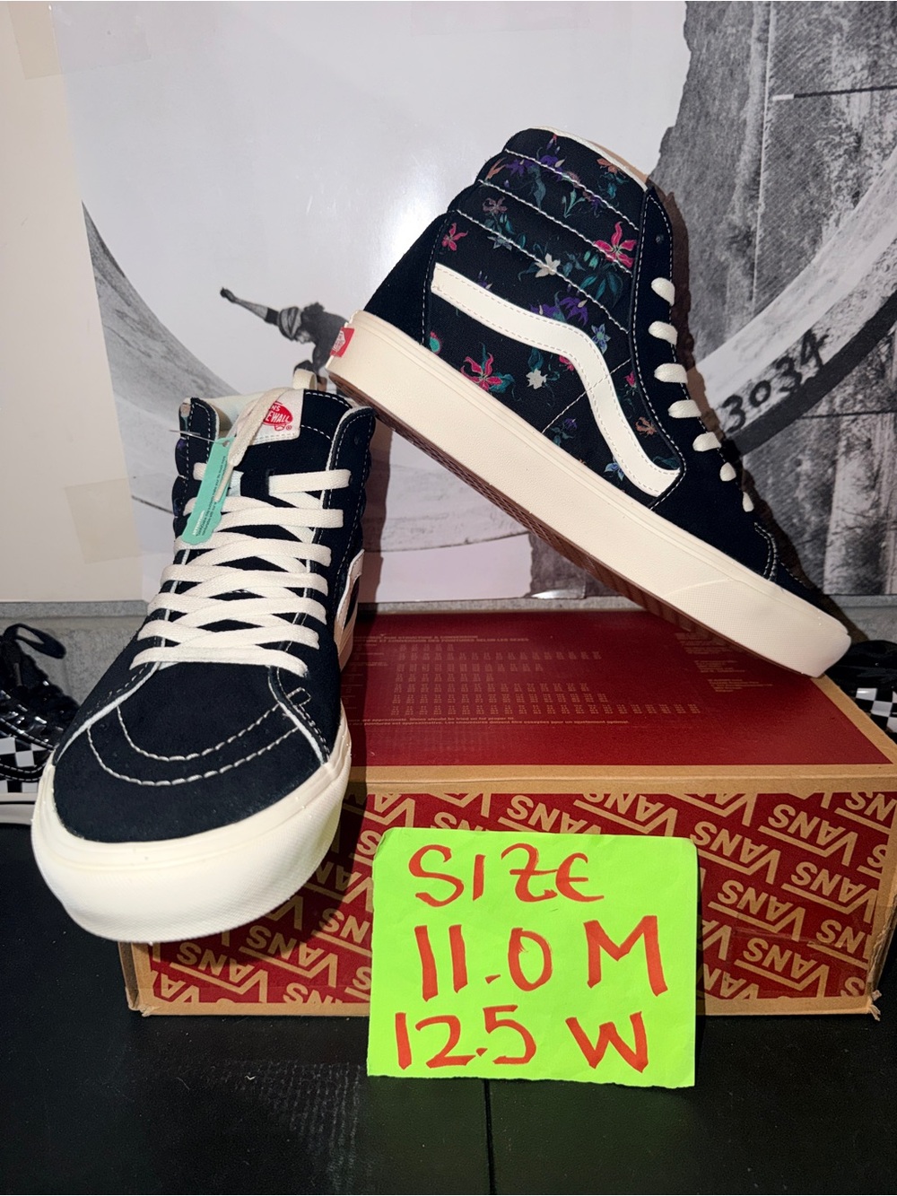 Vans Sk8-Hi Fatal Floral sz 11.0 Men 12.5 Woman